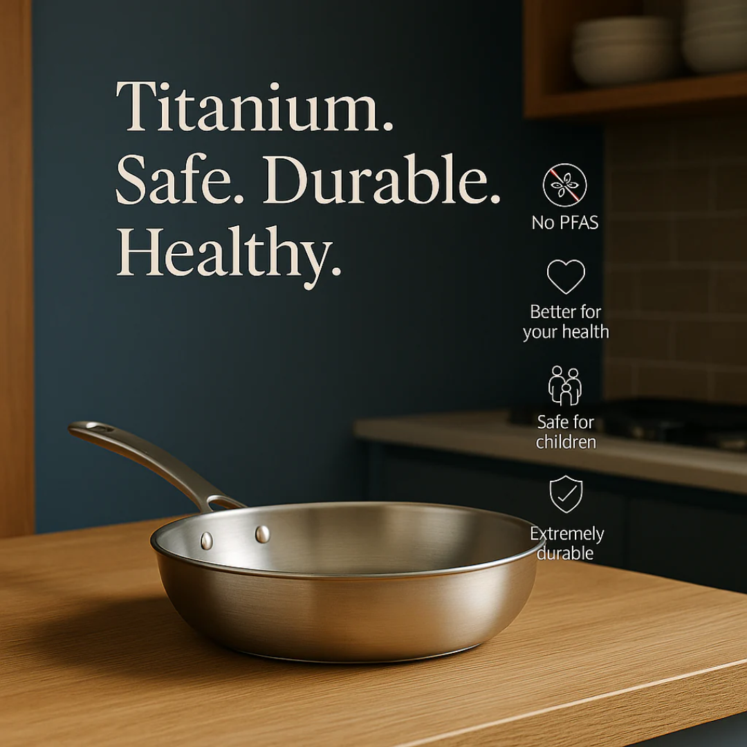 Titanium Wok Pan Flat Bottomed